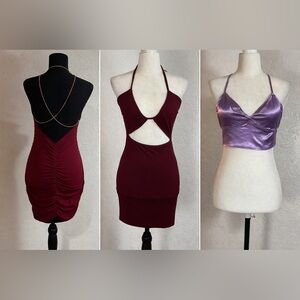 796EUC  Shein 3 Piece Dress and crop top bundle SzXS/S